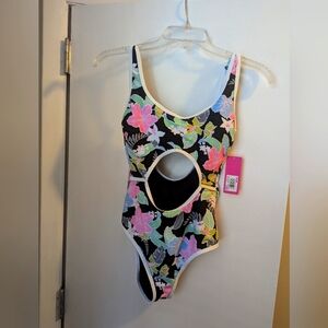 Women's Ninety Nine XS one-piece flowered swimsuit